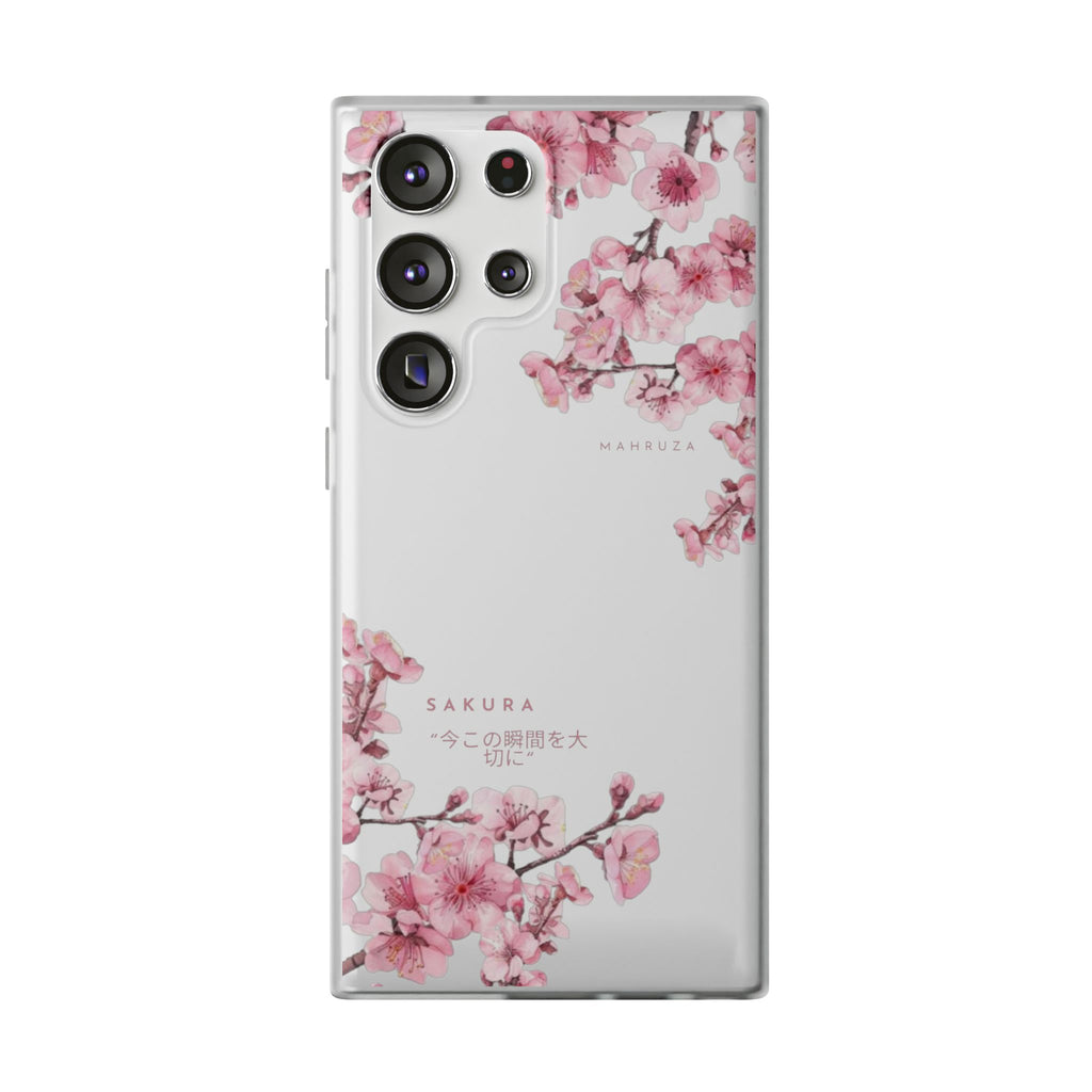 Cherry Blossom Sakura Phone Case — Flexible Clear Floral iPhone Cover