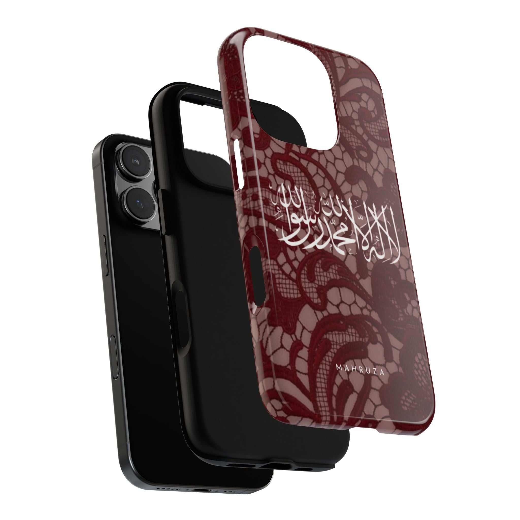 Islamic Script Lace Phone Case — Shahada Calligraphy Protective Tough Case