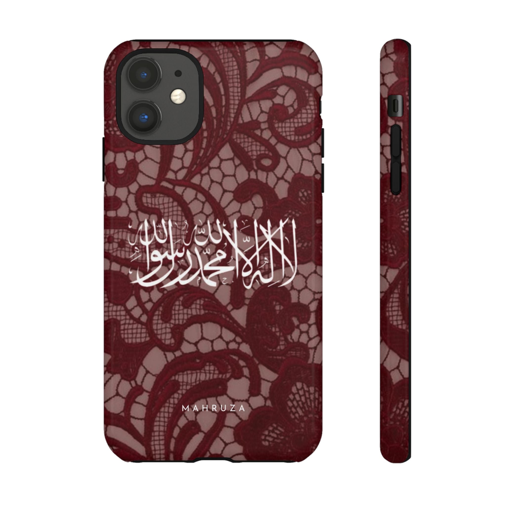 Islamic Script Lace Phone Case — Shahada Calligraphy Protective Tough Case