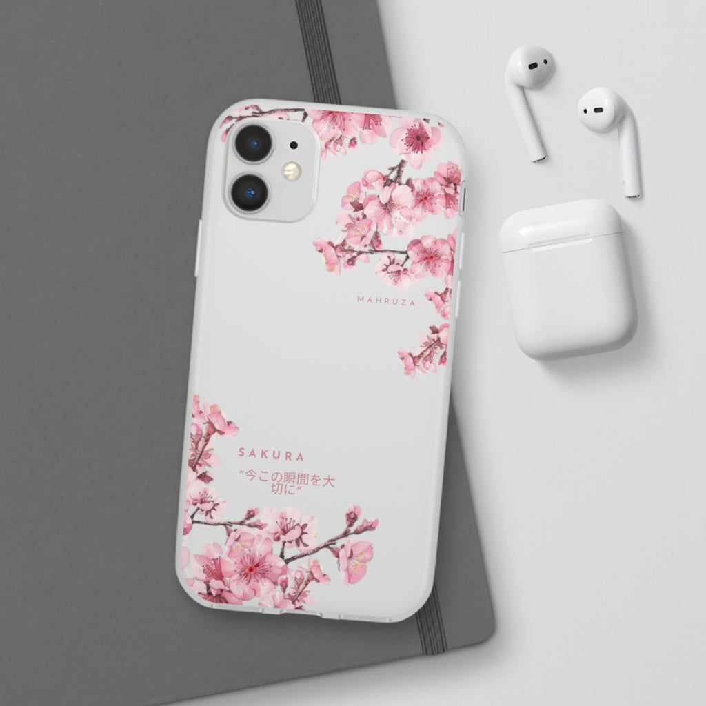 Cherry Blossom Sakura Phone Case — Flexible Clear Floral iPhone Cover