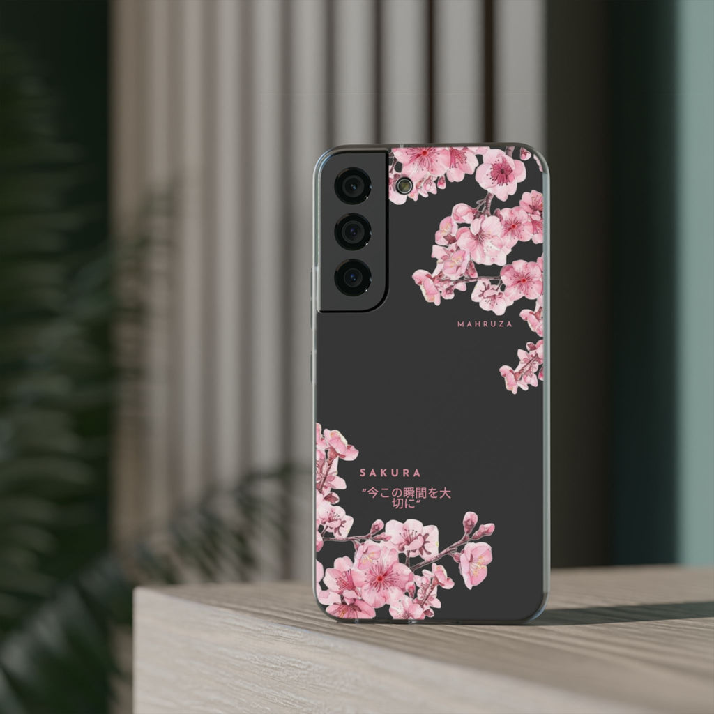 Cherry Blossom Sakura Phone Case — Flexible Clear Floral iPhone Cover