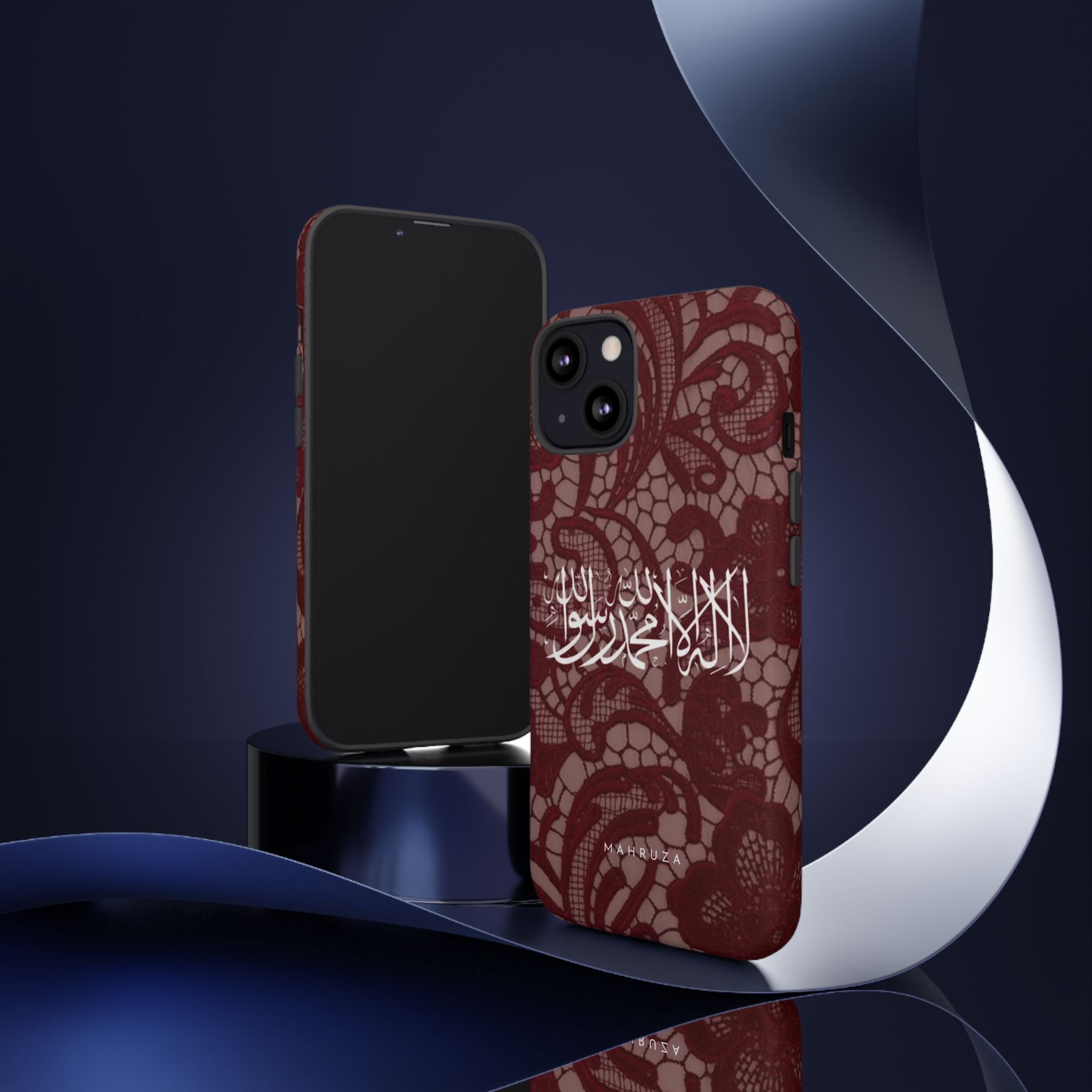Islamic Script Lace Phone Case — Shahada Calligraphy Protective Tough Case