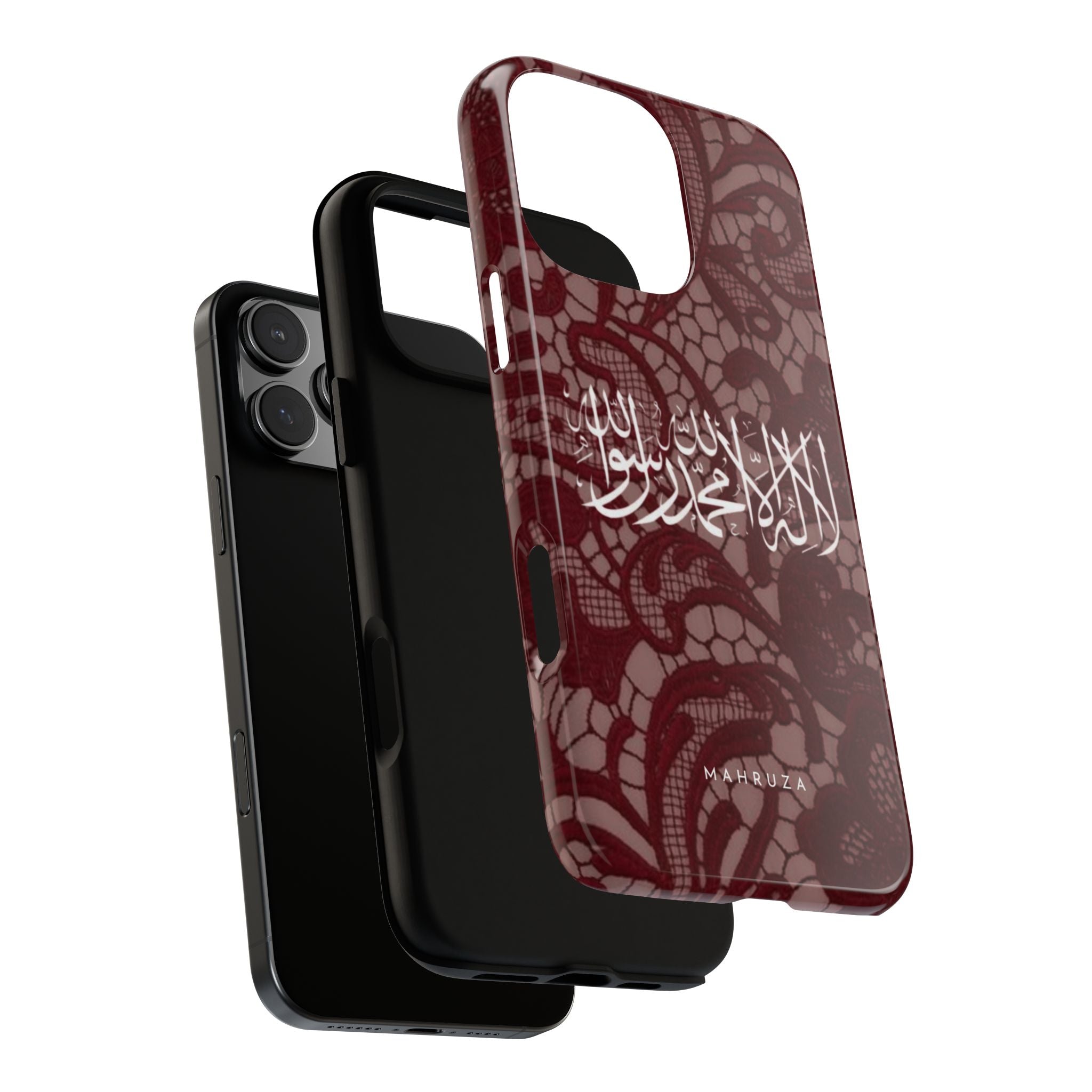 Islamic Script Lace Phone Case — Shahada Calligraphy Protective Tough Case