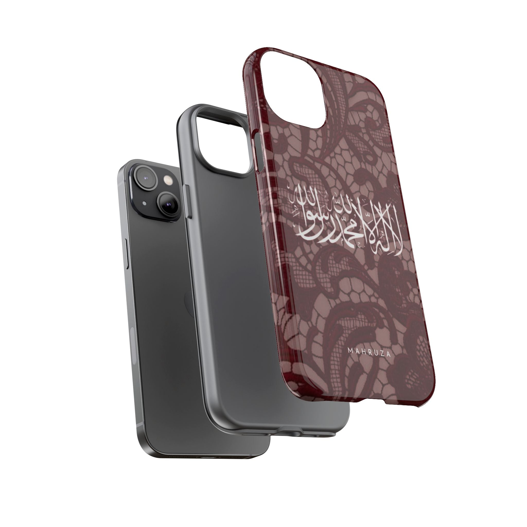 Islamic Script Lace Phone Case — Shahada Calligraphy Protective Tough Case