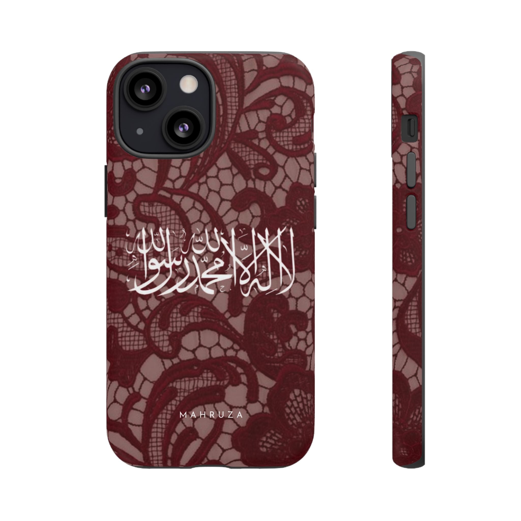 Islamic Script Lace Phone Case — Shahada Calligraphy Protective Tough Case