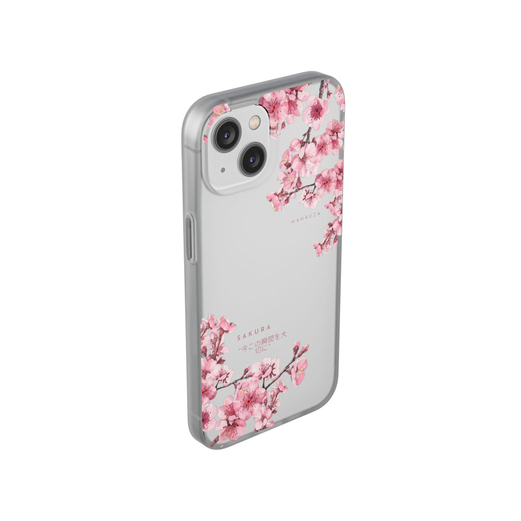Cherry Blossom Sakura Phone Case — Flexible Clear Floral iPhone Cover
