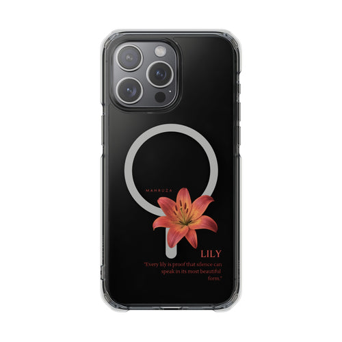 Clear Magnetic Phone Case — Lily Floral MagSafe-Compatible Design
