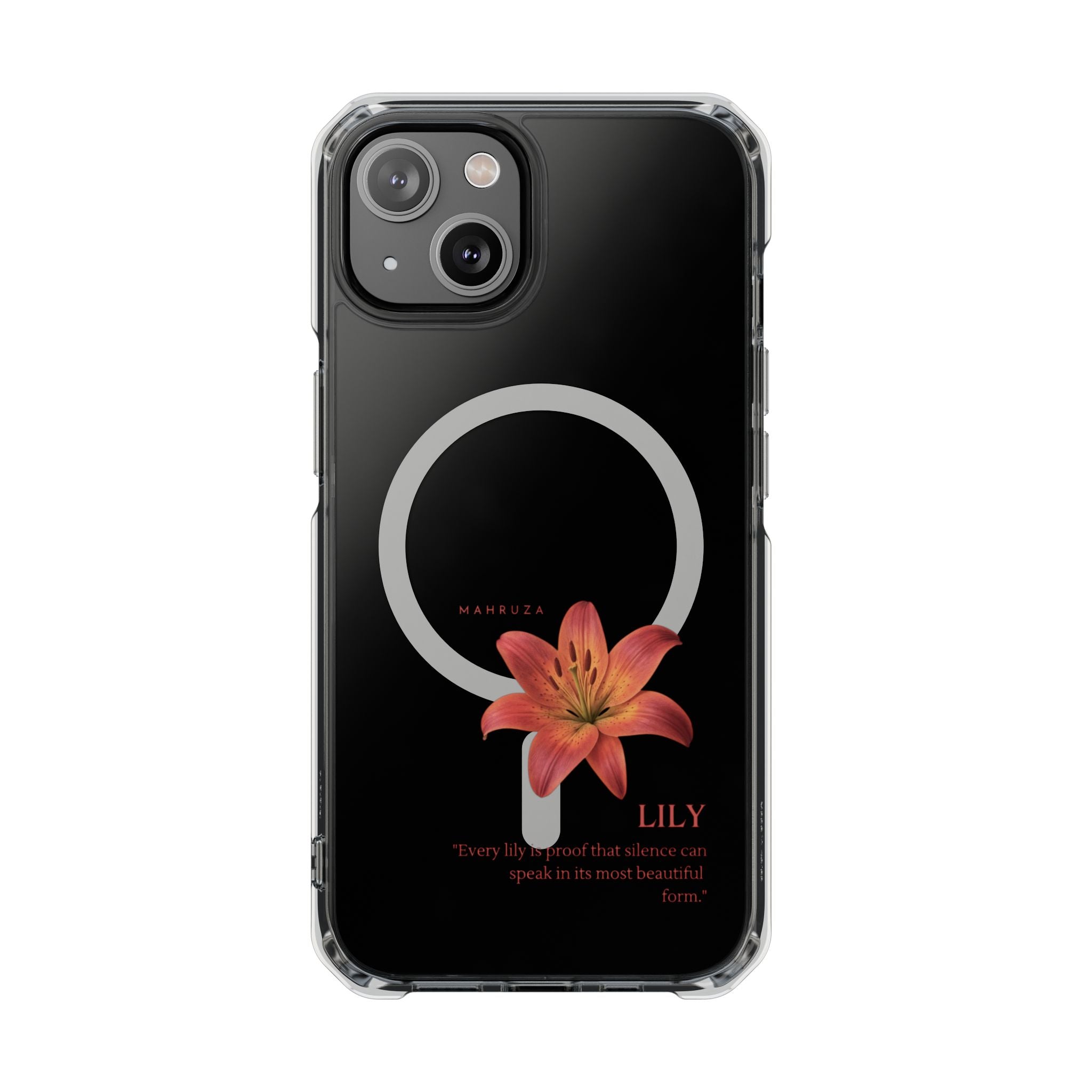 Clear Magnetic Phone Case — Lily Floral MagSafe-Compatible Design