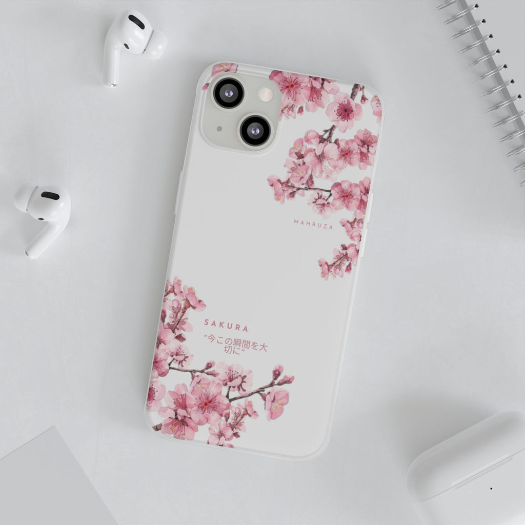 Cherry Blossom Sakura Phone Case — Flexible Clear Floral iPhone Cover