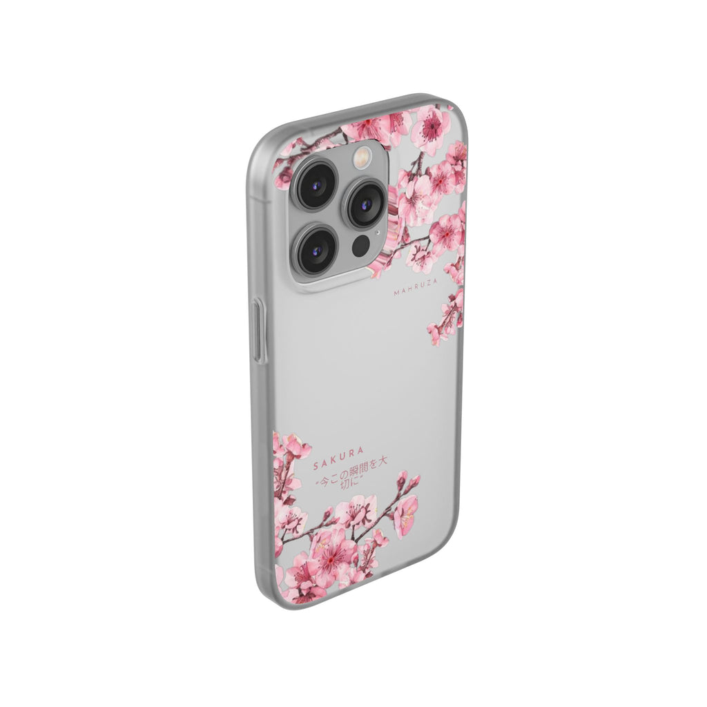 Cherry Blossom Sakura Phone Case — Flexible Clear Floral iPhone Cover