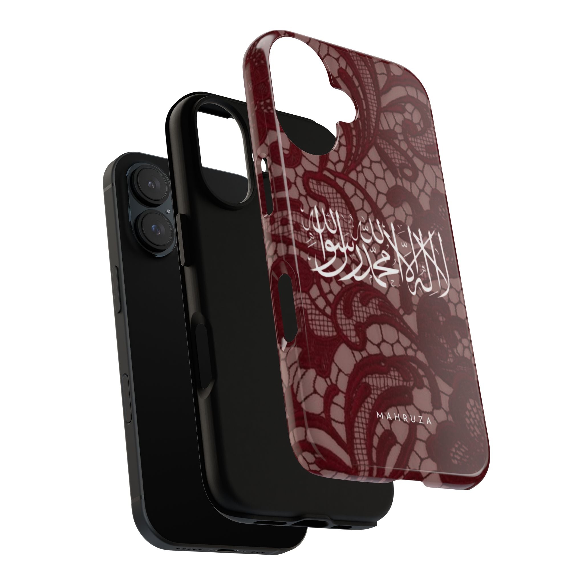 Islamic Script Lace Phone Case — Shahada Calligraphy Protective Tough Case