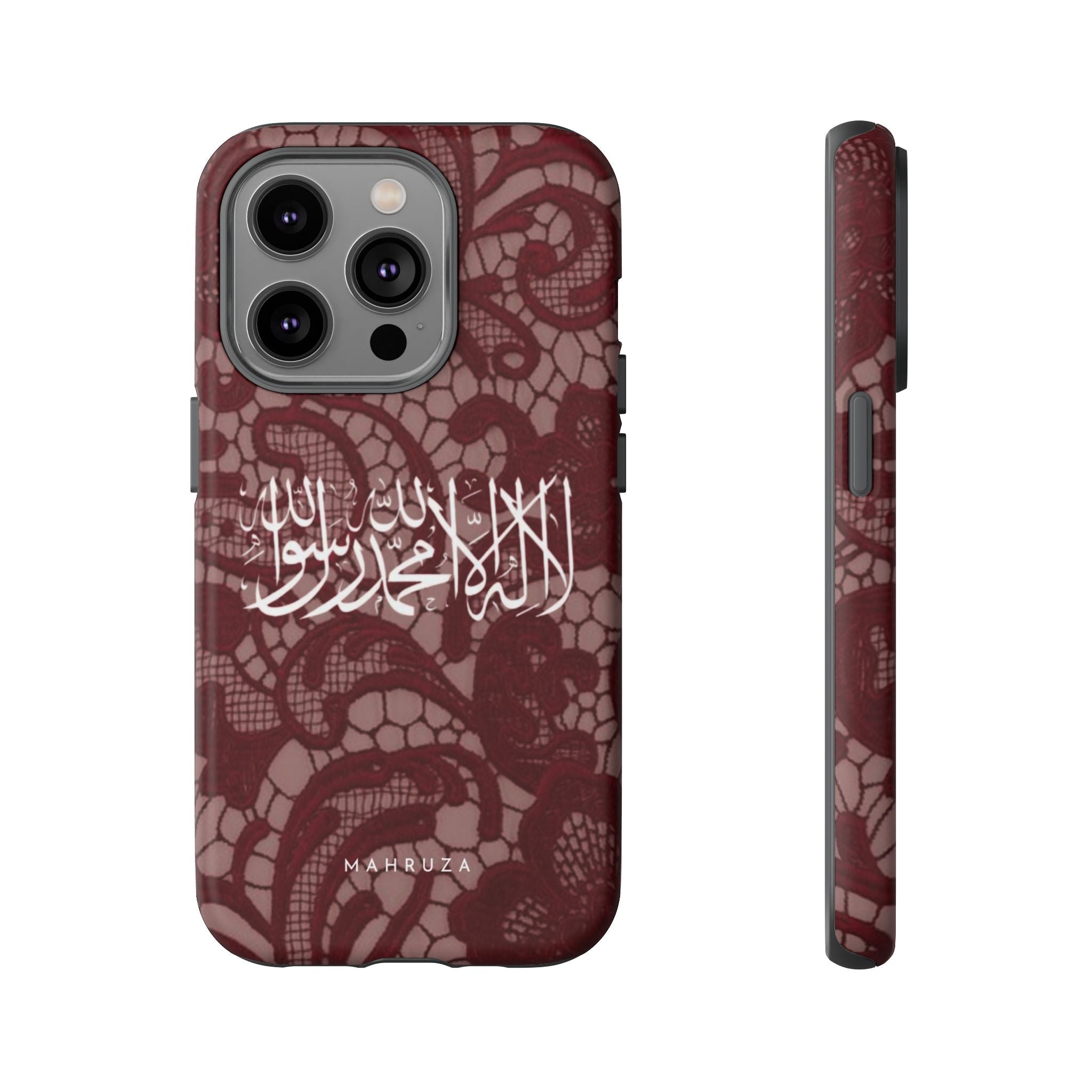 Islamic Script Lace Phone Case — Shahada Calligraphy Protective Tough Case