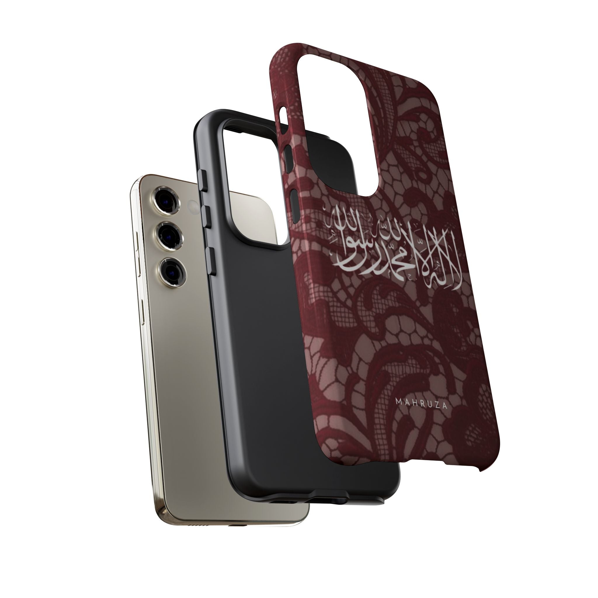 Islamic Script Lace Phone Case — Shahada Calligraphy Protective Tough Case
