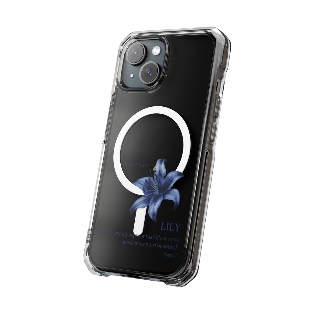 Clear Magnetic Phone Case — Blue Lily Design