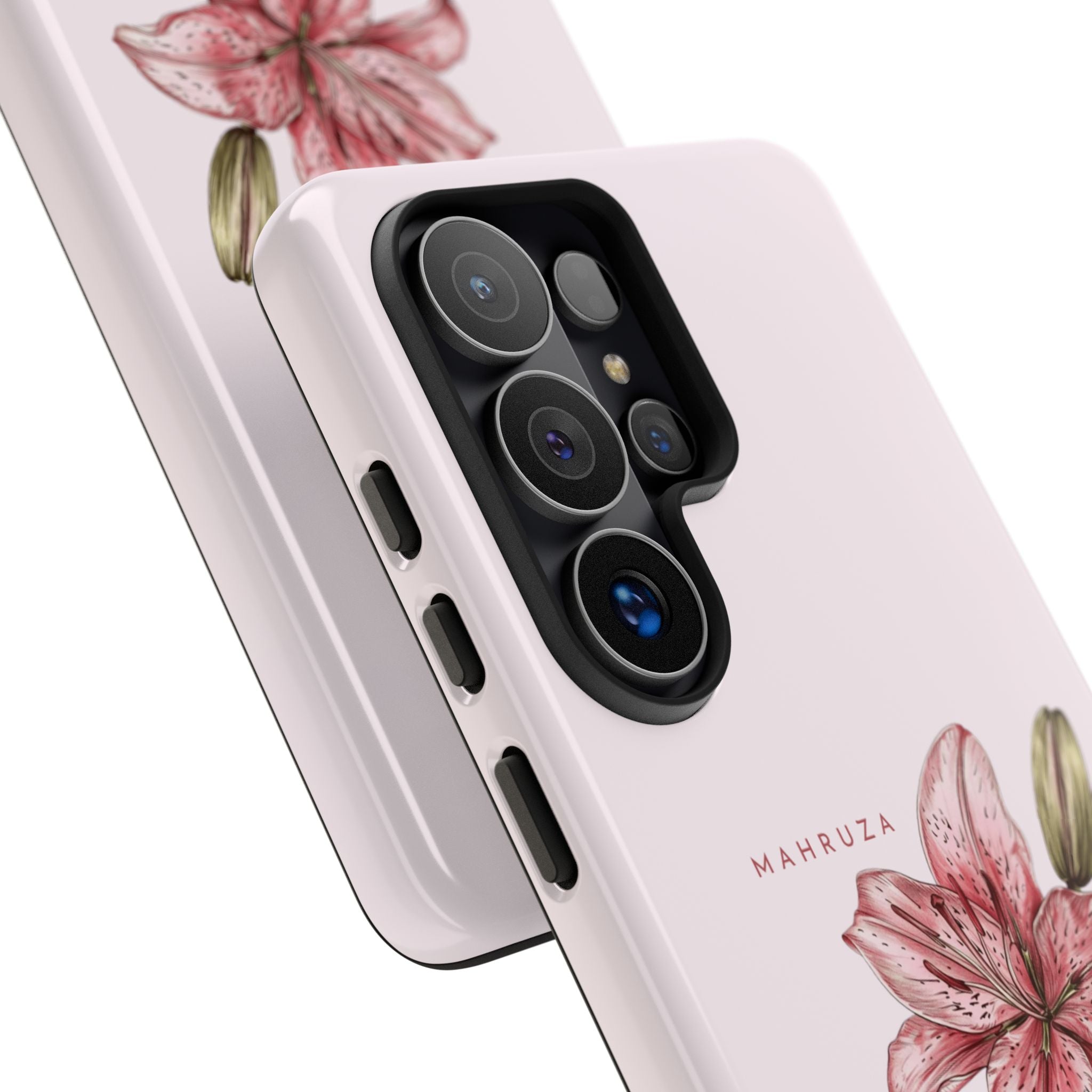 Lily Floral Tough Phone Case — Pink Botanical Quote Protective Cover