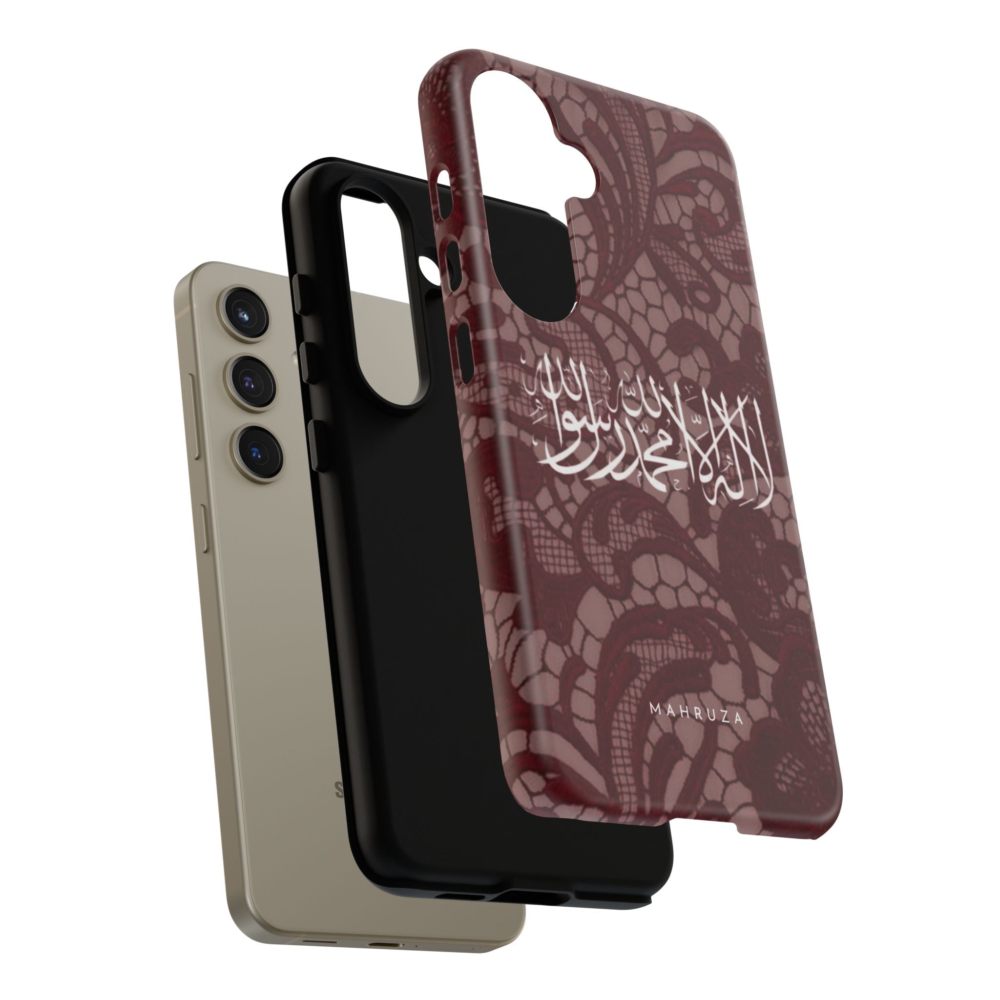 Islamic Script Lace Phone Case — Shahada Calligraphy Protective Tough Case