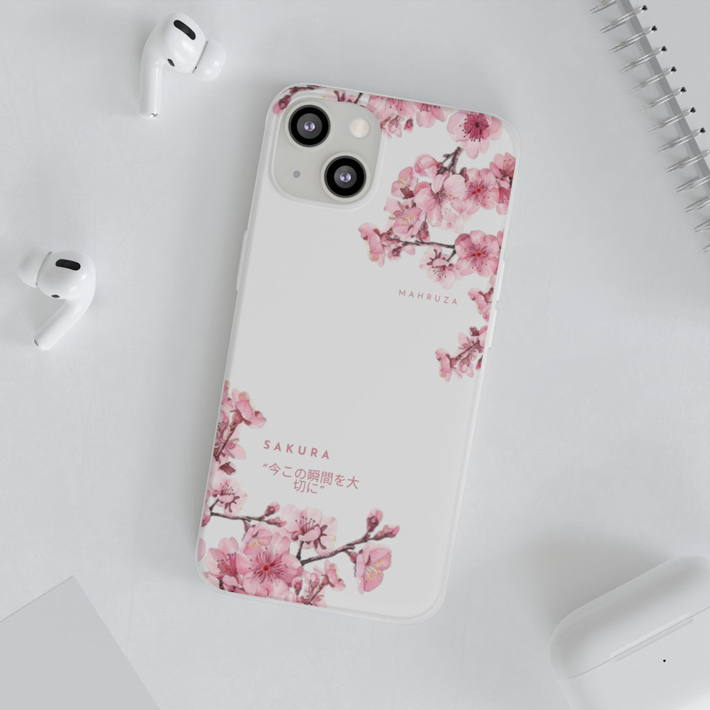 Cherry Blossom Sakura Phone Case — Flexible Clear Floral iPhone Cover