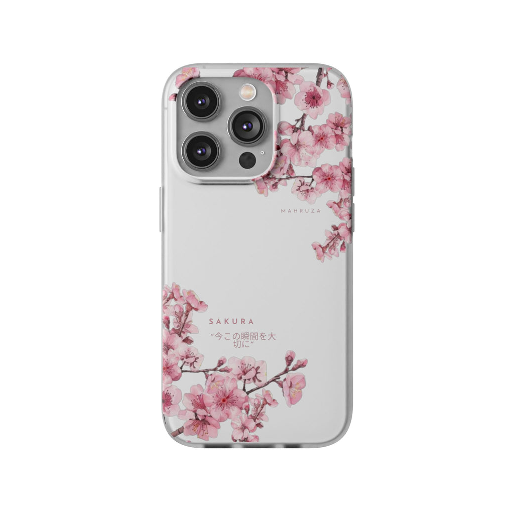 Cherry Blossom Sakura Phone Case — Flexible Clear Floral iPhone Cover