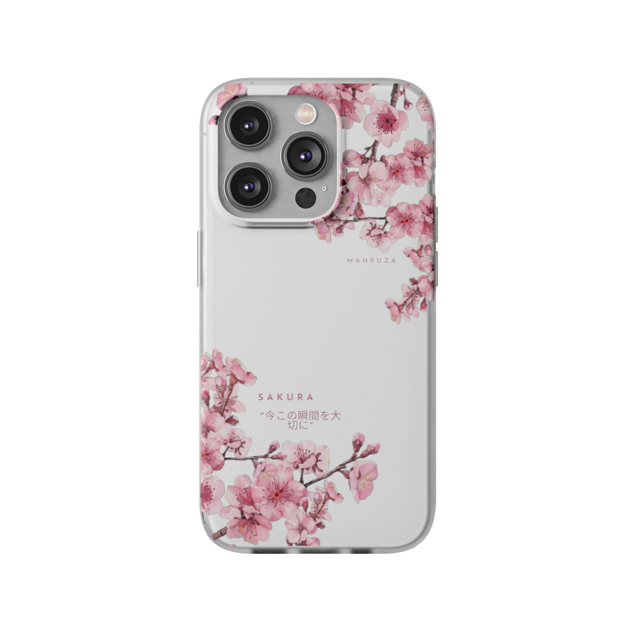 Cherry Blossom Sakura Phone Case — Flexible Clear Floral iPhone Cover