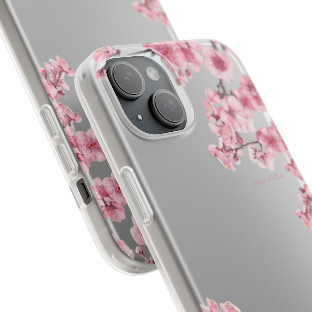 Cherry Blossom Sakura Phone Case — Flexible Clear Floral iPhone Cover