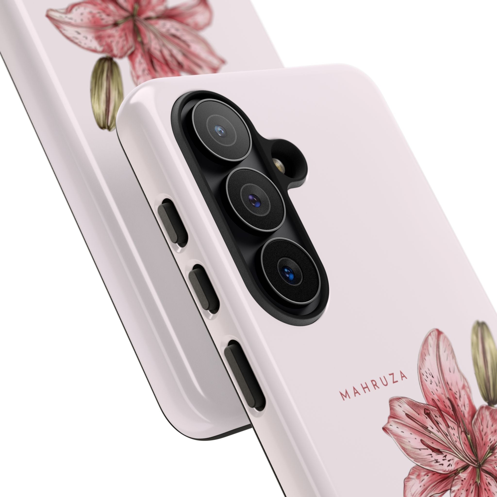 Lily Floral Tough Phone Case — Pink Botanical Quote Protective Cover