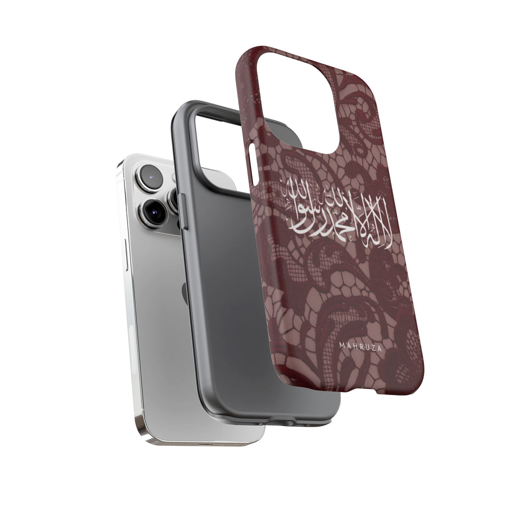Islamic Script Lace Phone Case — Shahada Calligraphy Protective Tough Case