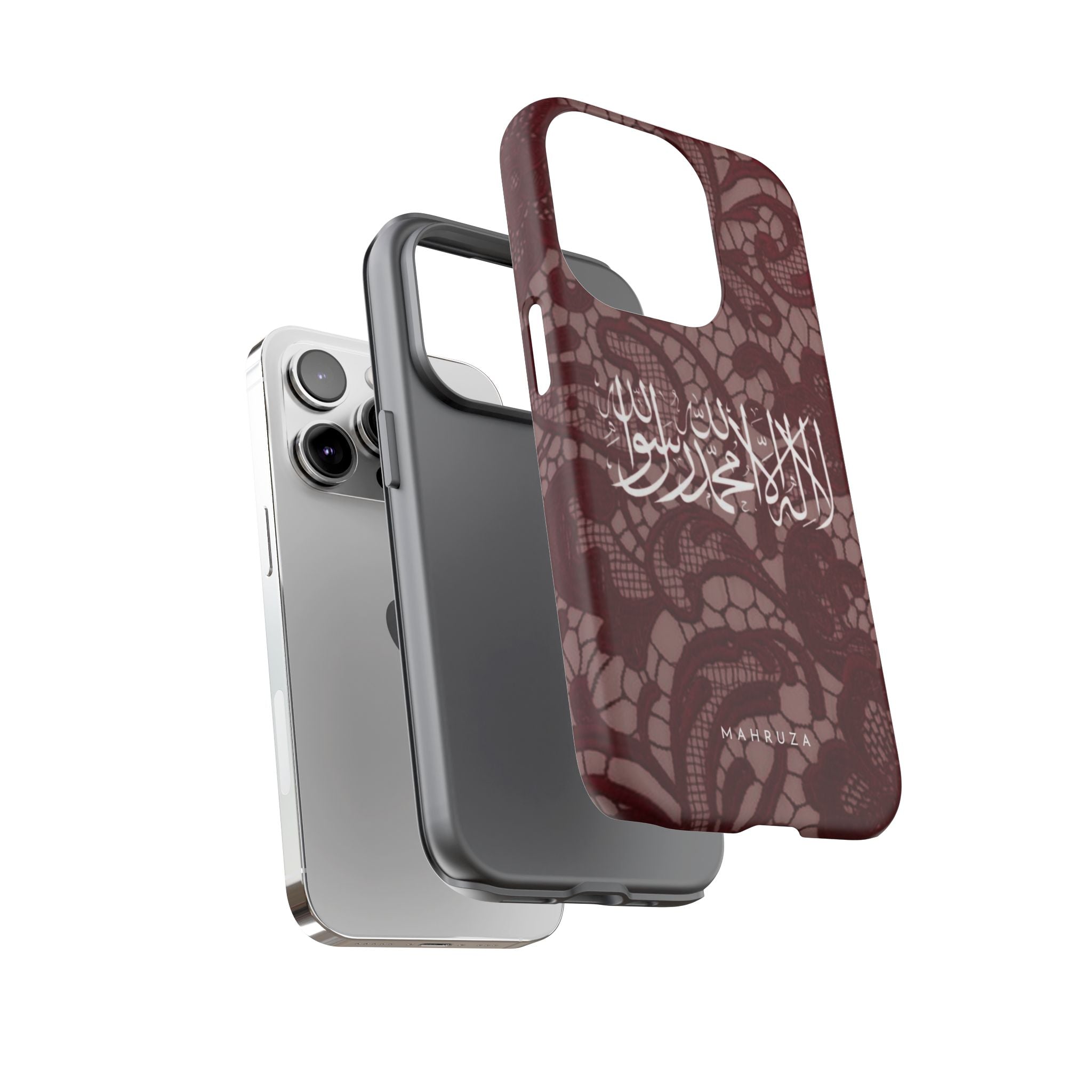 Islamic Script Lace Phone Case — Shahada Calligraphy Protective Tough Case