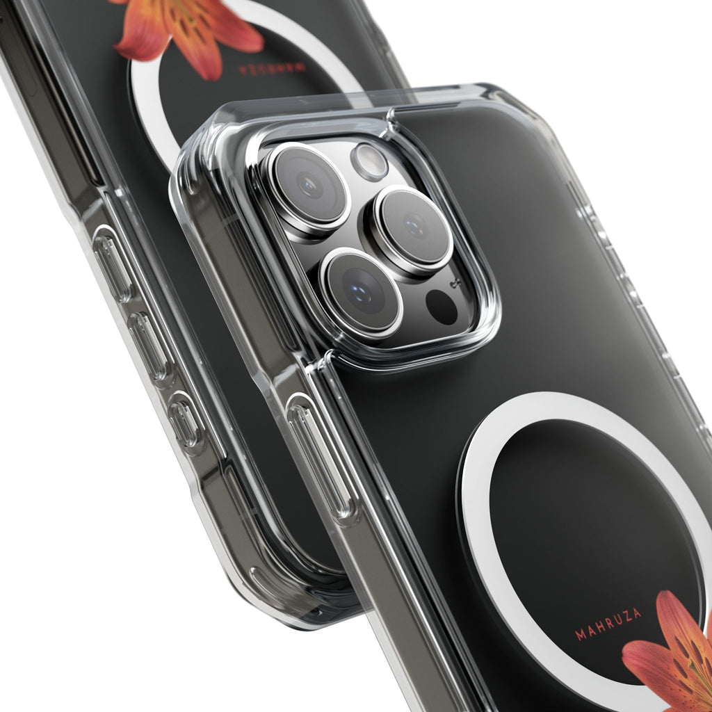 Clear Magnetic Phone Case — Lily Floral MagSafe-Compatible Design