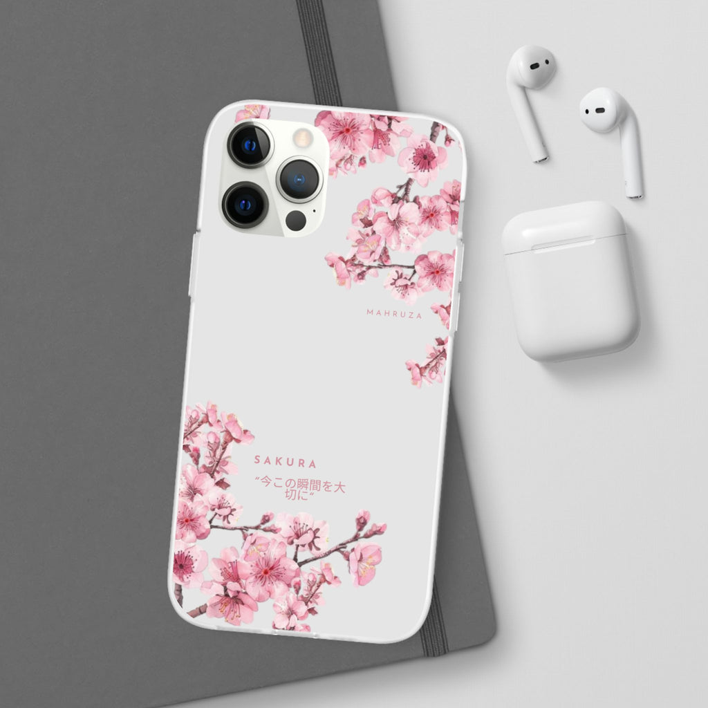 Cherry Blossom Sakura Phone Case — Flexible Clear Floral iPhone Cover