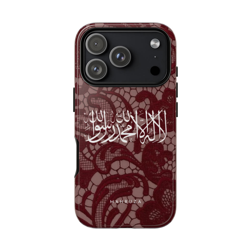 Islamic Script Lace Phone Case — Shahada Calligraphy Protective Tough Case