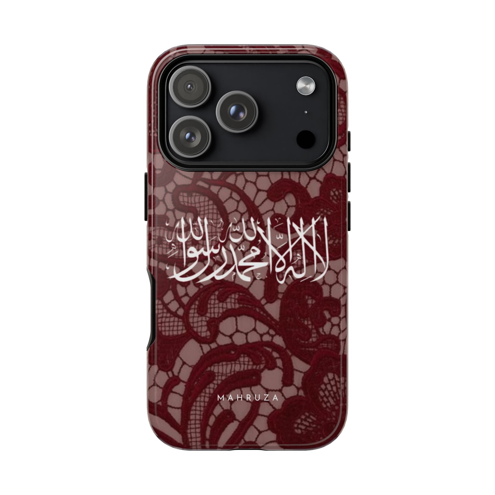 Islamic Script Lace Phone Case — Shahada Calligraphy Protective Tough Case