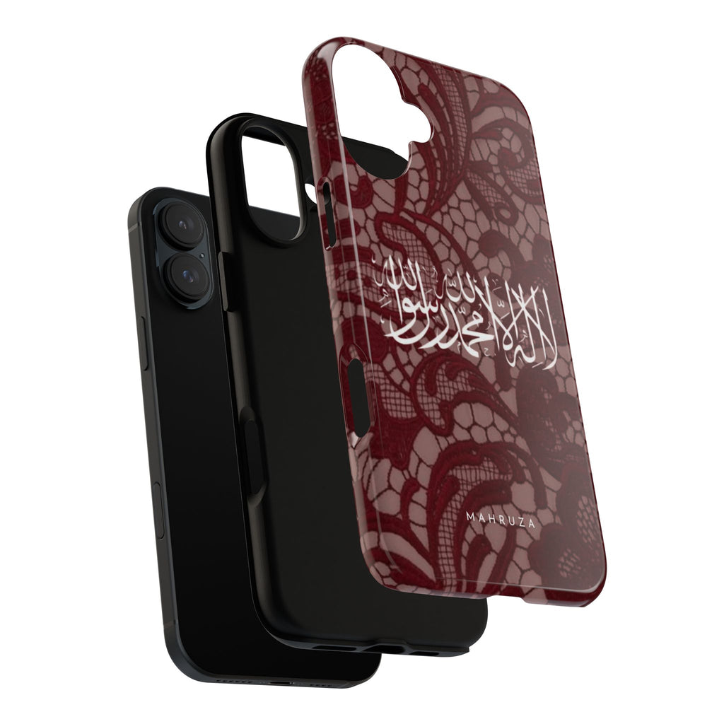Islamic Script Lace Phone Case — Shahada Calligraphy Protective Tough Case