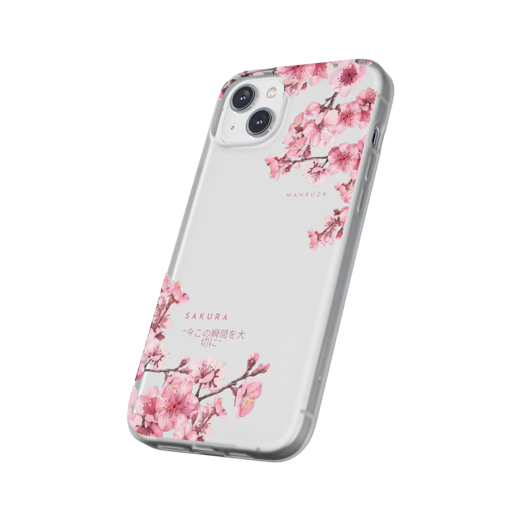 Cherry Blossom Sakura Phone Case — Flexible Clear Floral iPhone Cover