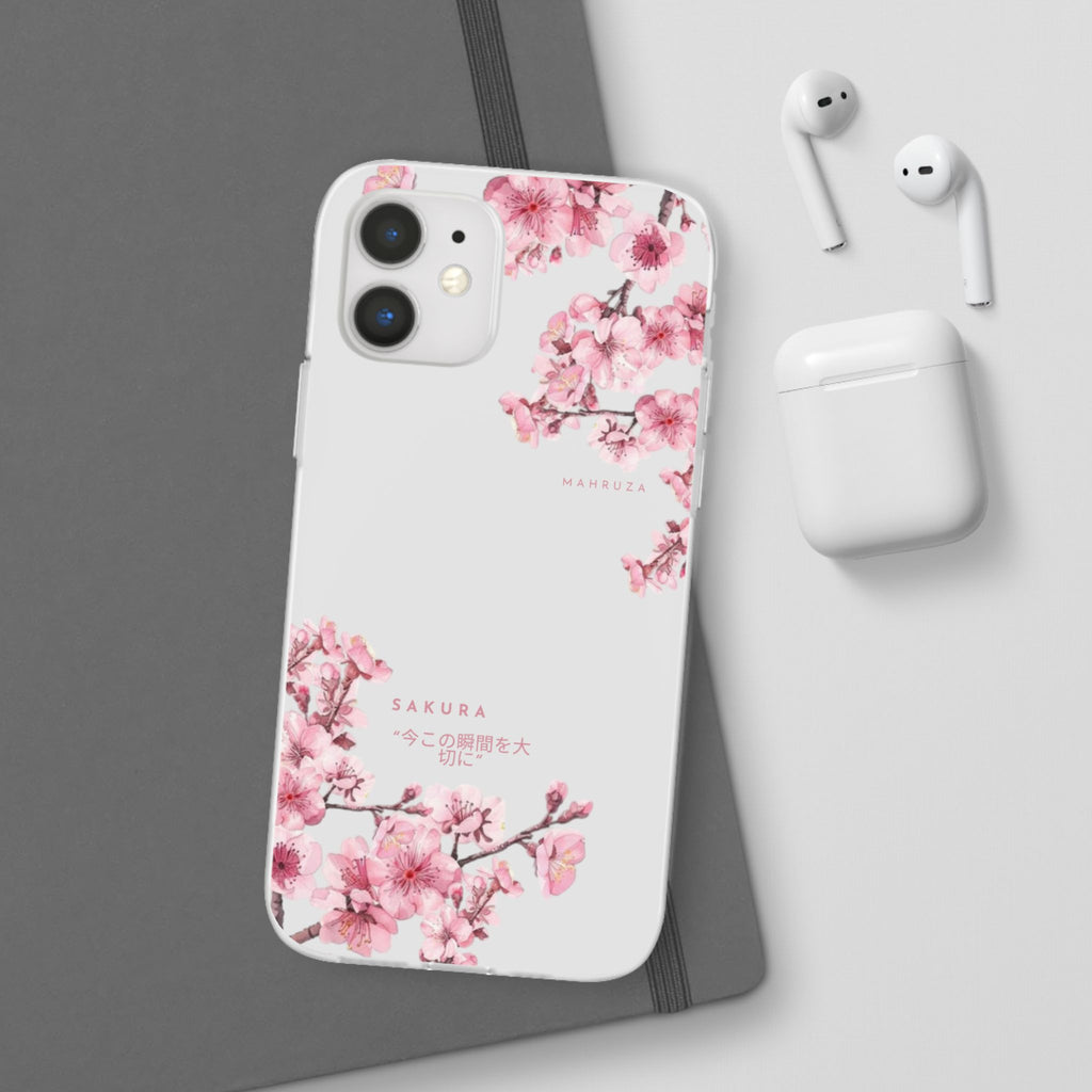 Cherry Blossom Sakura Phone Case — Flexible Clear Floral iPhone Cover
