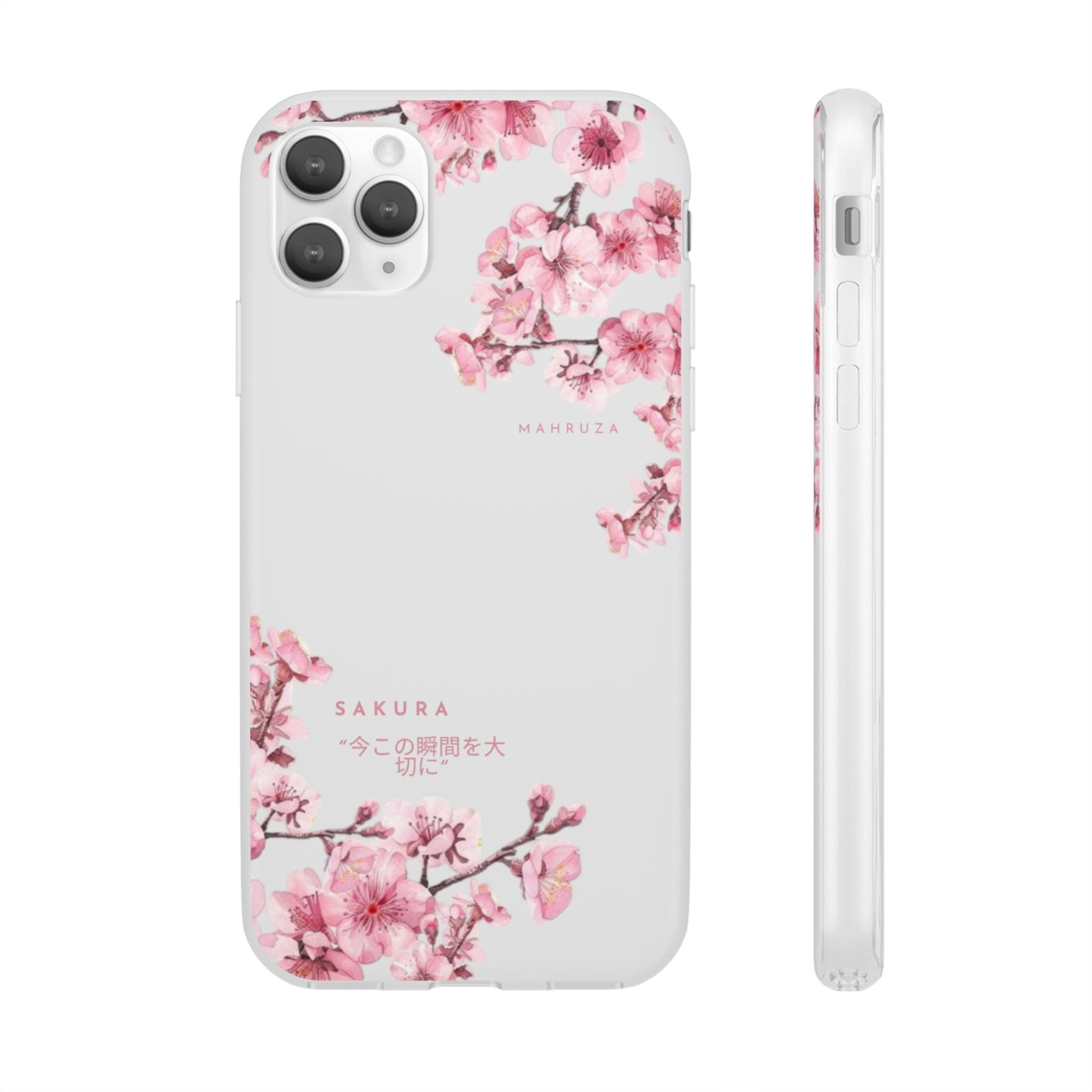 Cherry Blossom Sakura Phone Case — Flexible Clear Floral iPhone Cover