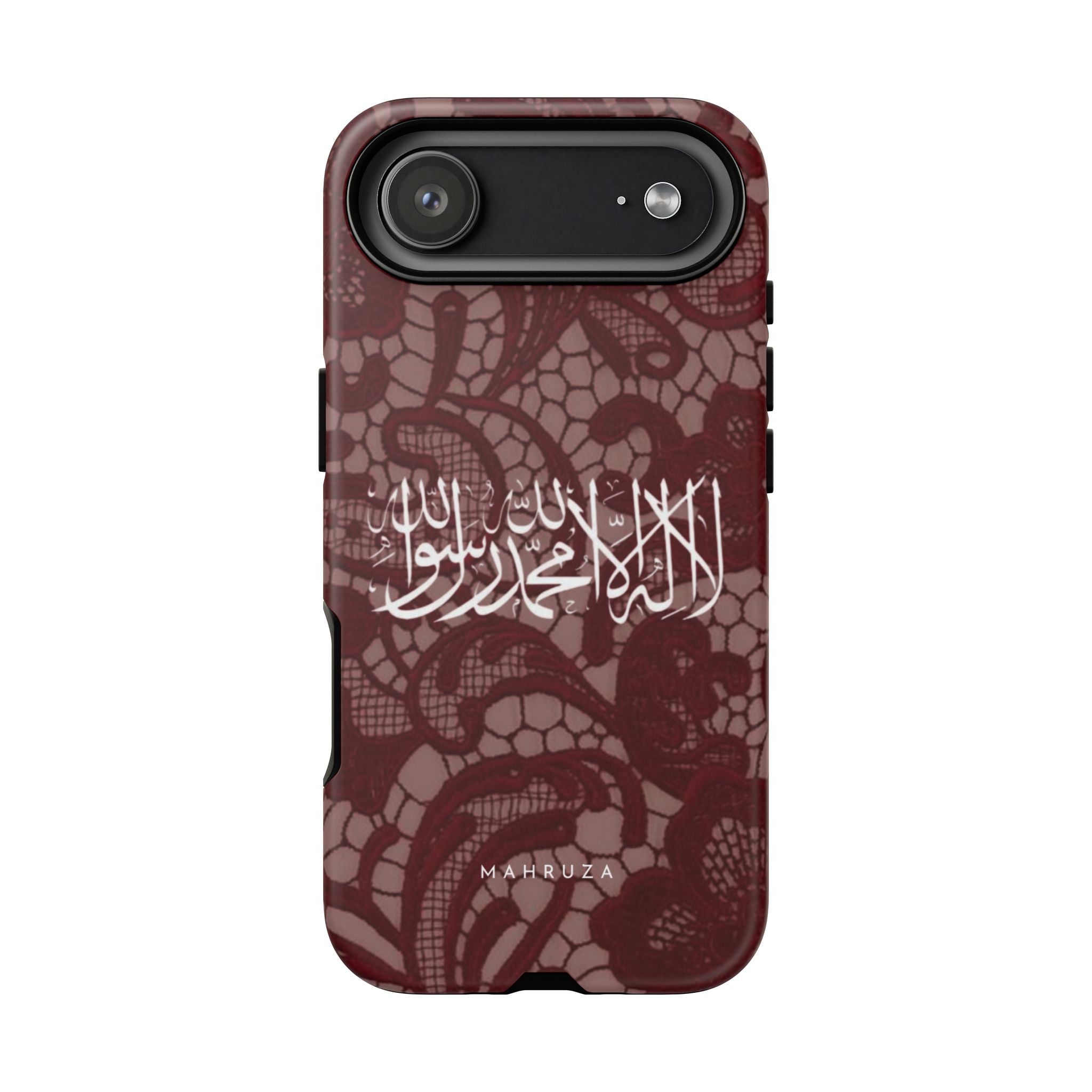 Islamic Script Lace Phone Case — Shahada Calligraphy Protective Tough Case