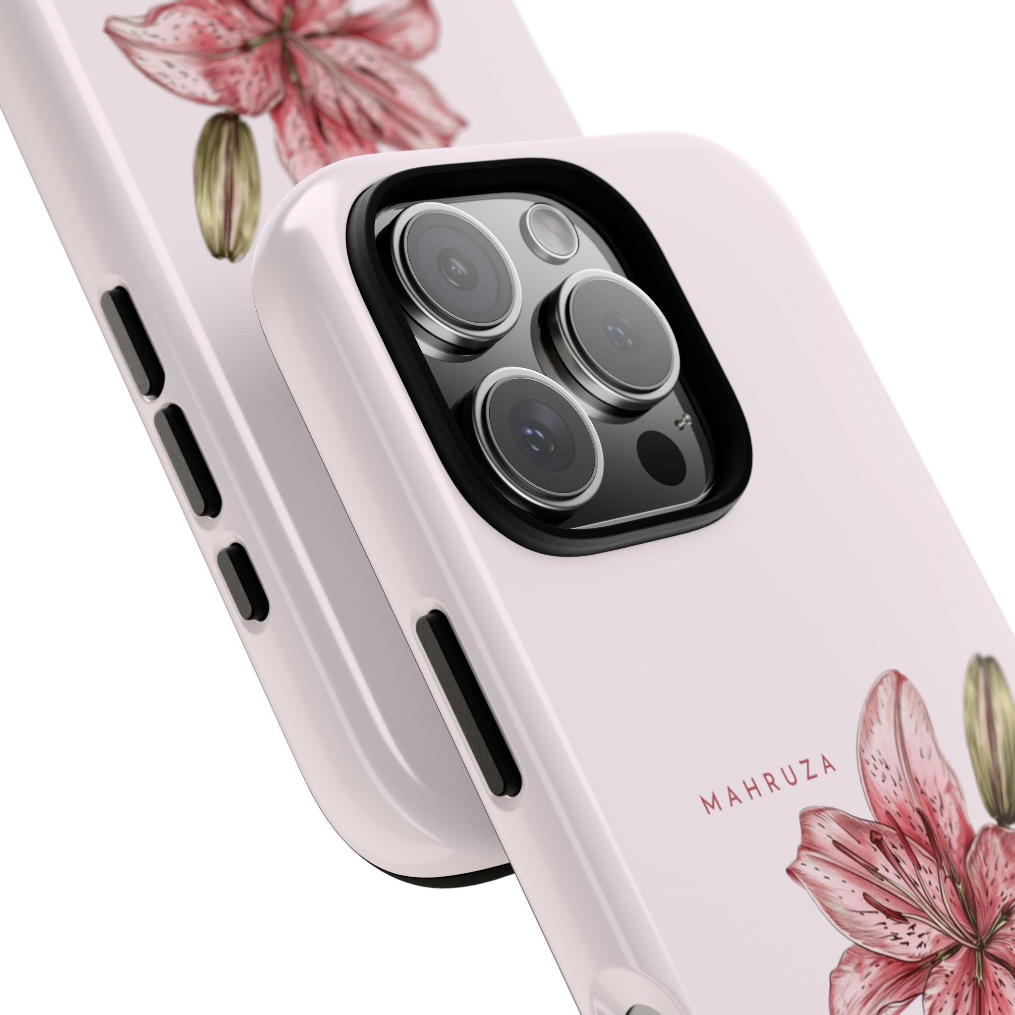 Lily Floral Tough Phone Case — Pink Botanical Quote Protective Cover