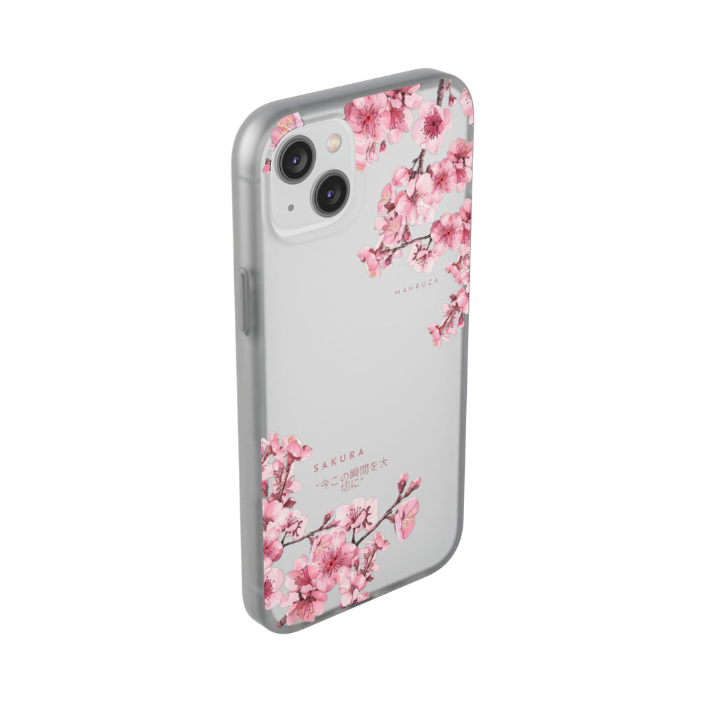 Cherry Blossom Sakura Phone Case — Flexible Clear Floral iPhone Cover