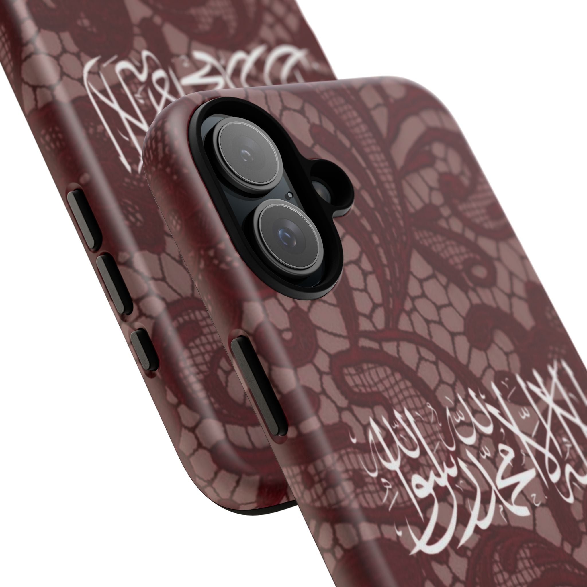 Islamic Script Lace Phone Case — Shahada Calligraphy Protective Tough Case