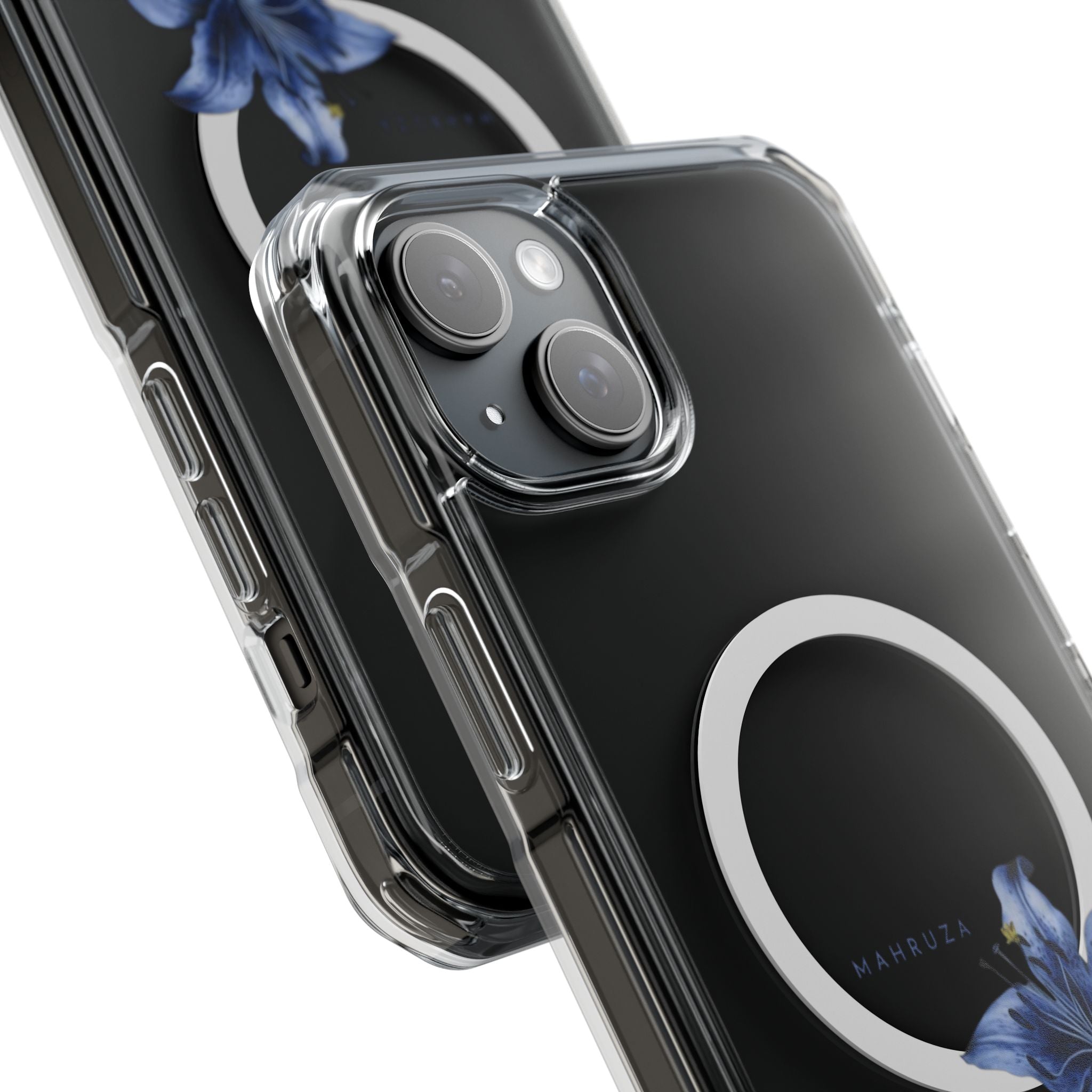 Clear Magnetic Phone Case — Blue Lily Design