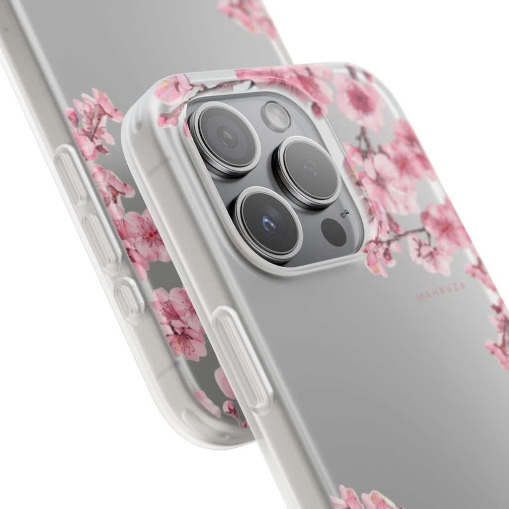 Cherry Blossom Sakura Phone Case — Flexible Clear Floral iPhone Cover