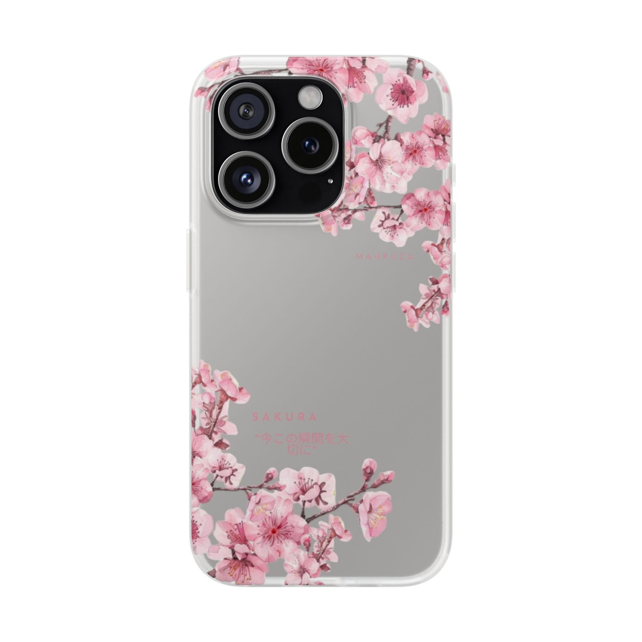 Cherry Blossom Sakura Phone Case — Flexible Clear Floral iPhone Cover