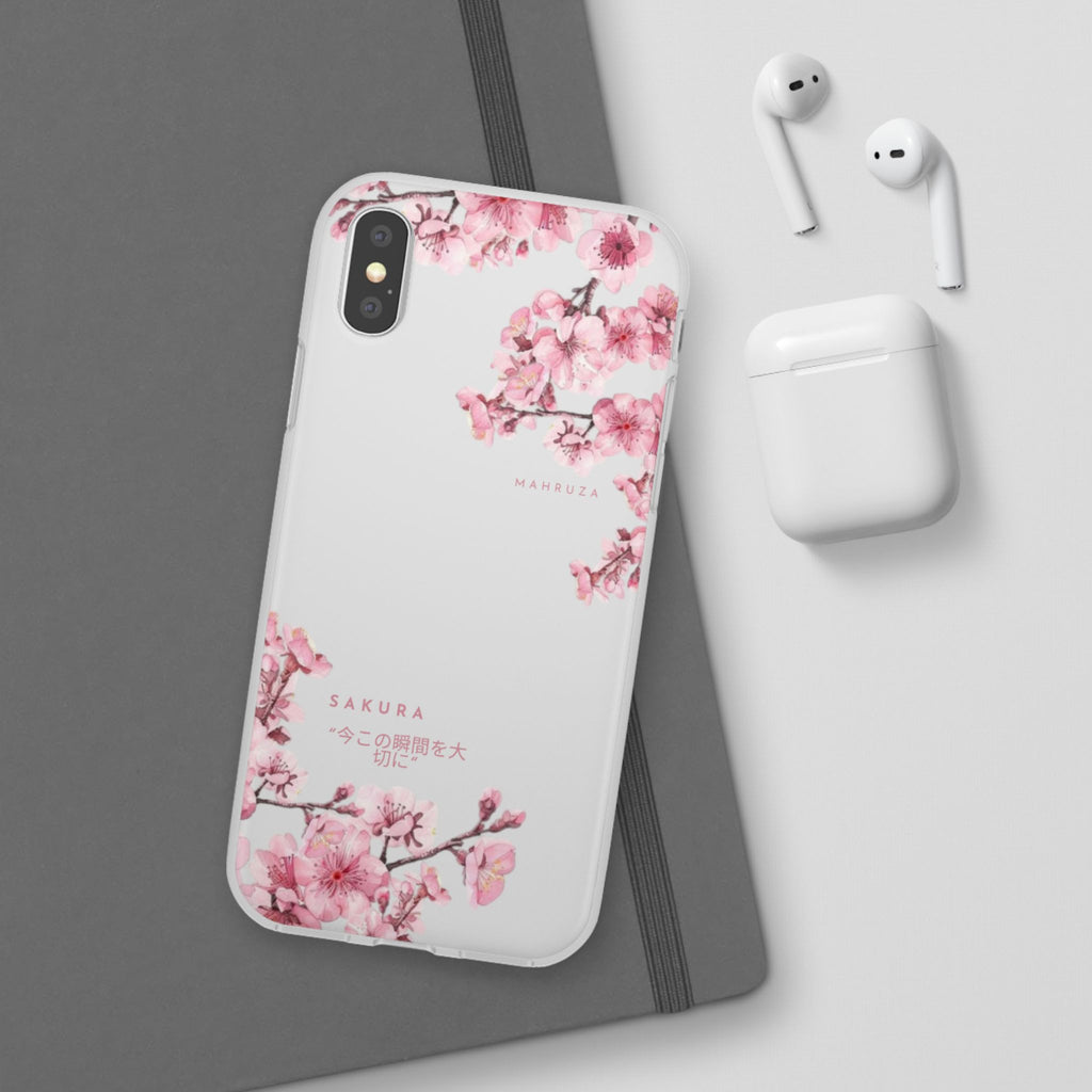 Cherry Blossom Sakura Phone Case — Flexible Clear Floral iPhone Cover
