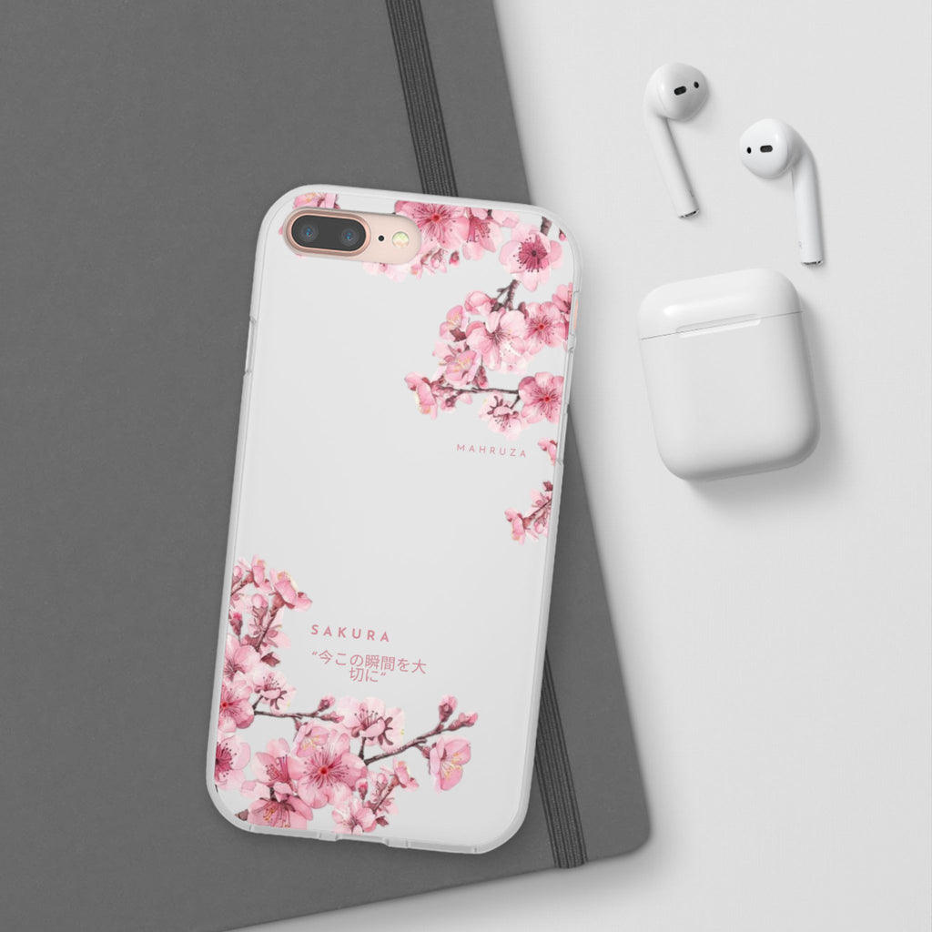 Cherry Blossom Sakura Phone Case — Flexible Clear Floral iPhone Cover