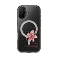 Clear Magnetic Phone Case — Pink Lily Floral Design