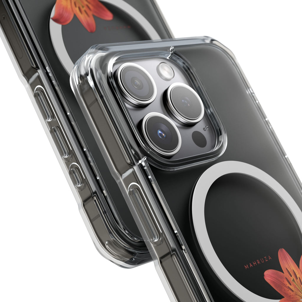 Clear Magnetic Phone Case — Lily Floral MagSafe-Compatible Design
