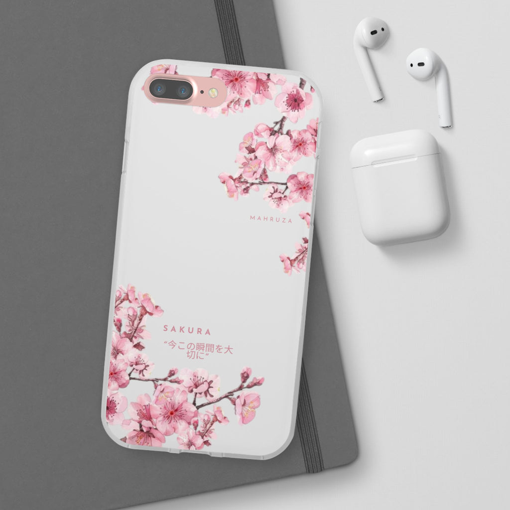 Cherry Blossom Sakura Phone Case — Flexible Clear Floral iPhone Cover