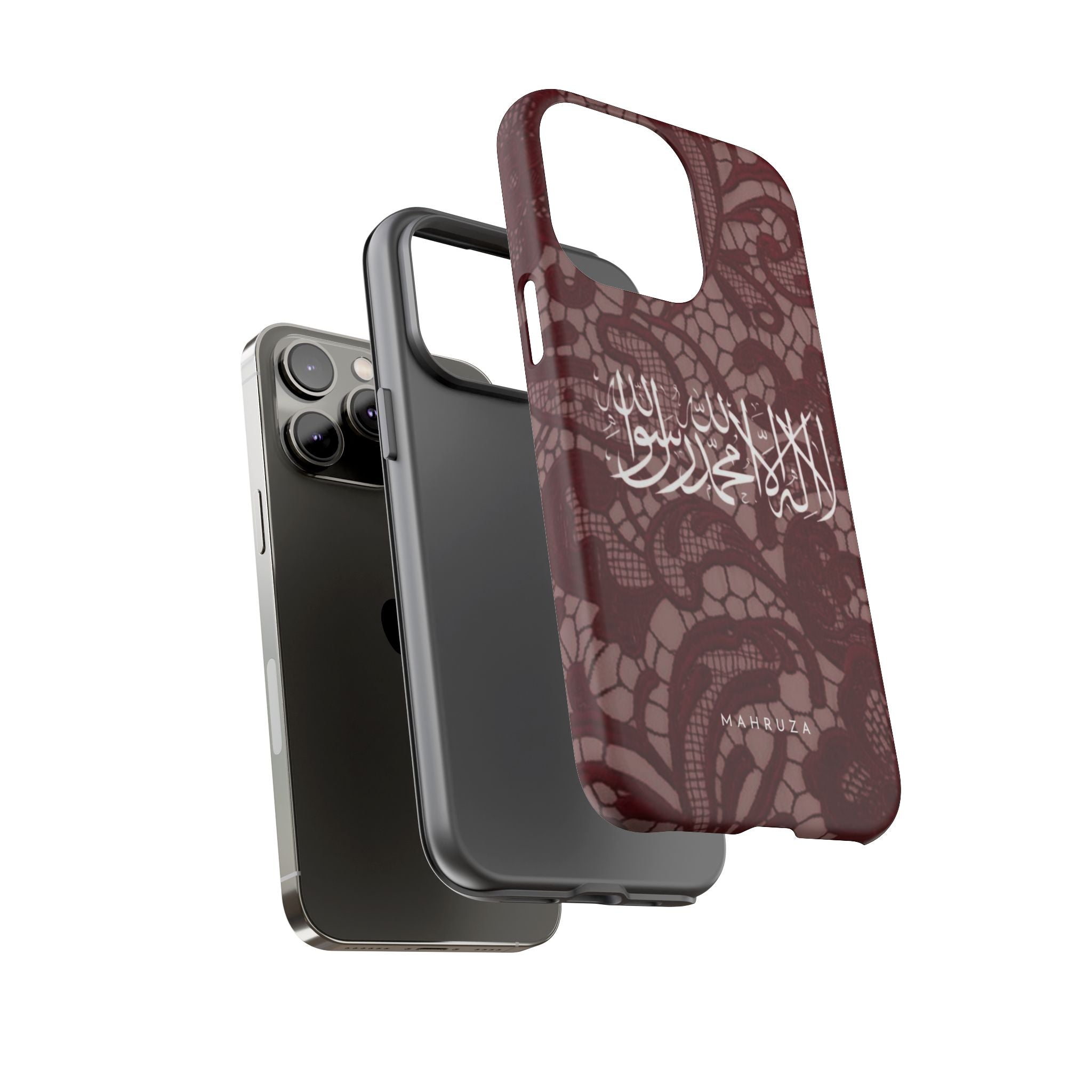 Islamic Script Lace Phone Case — Shahada Calligraphy Protective Tough Case