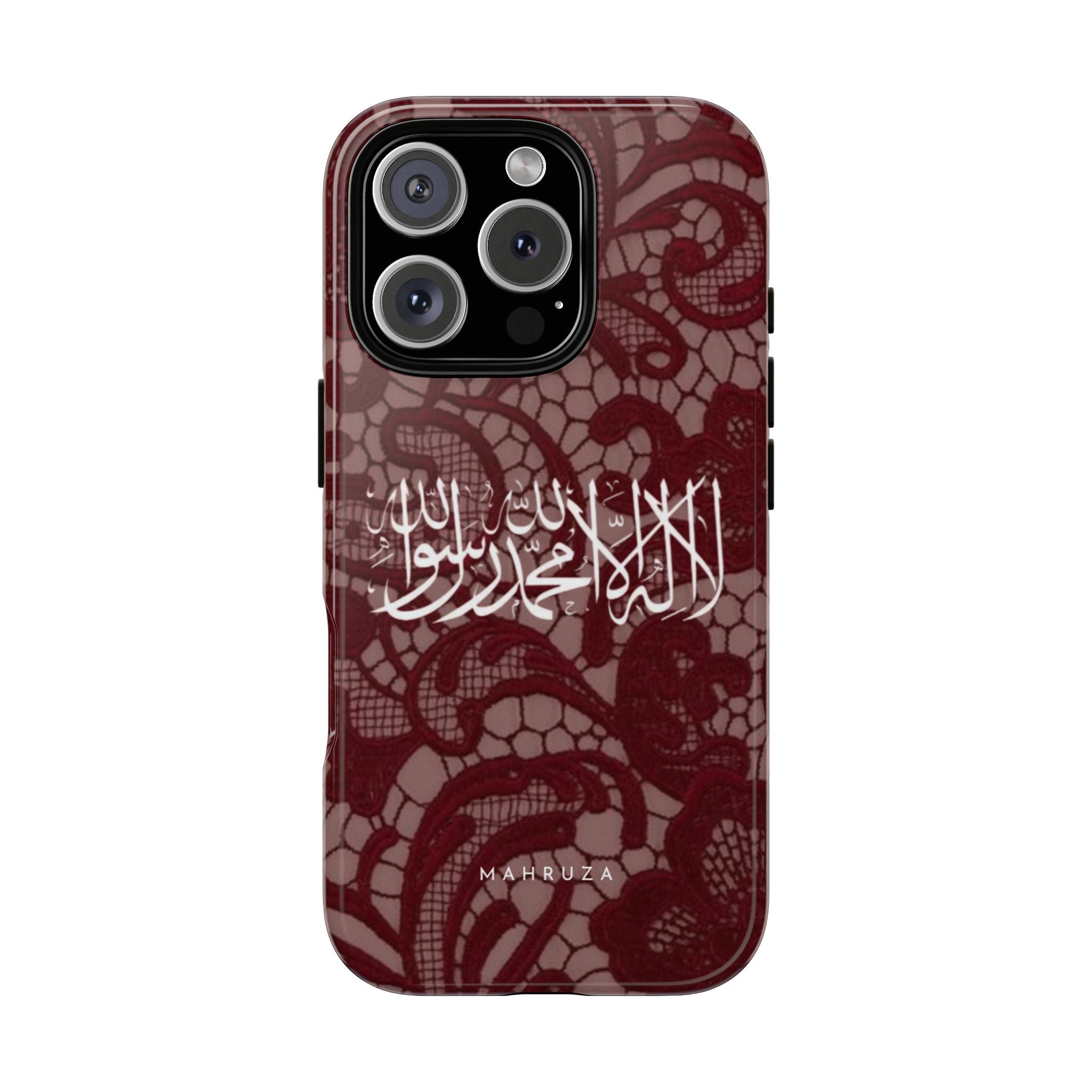 Islamic Script Lace Phone Case — Shahada Calligraphy Protective Tough Case