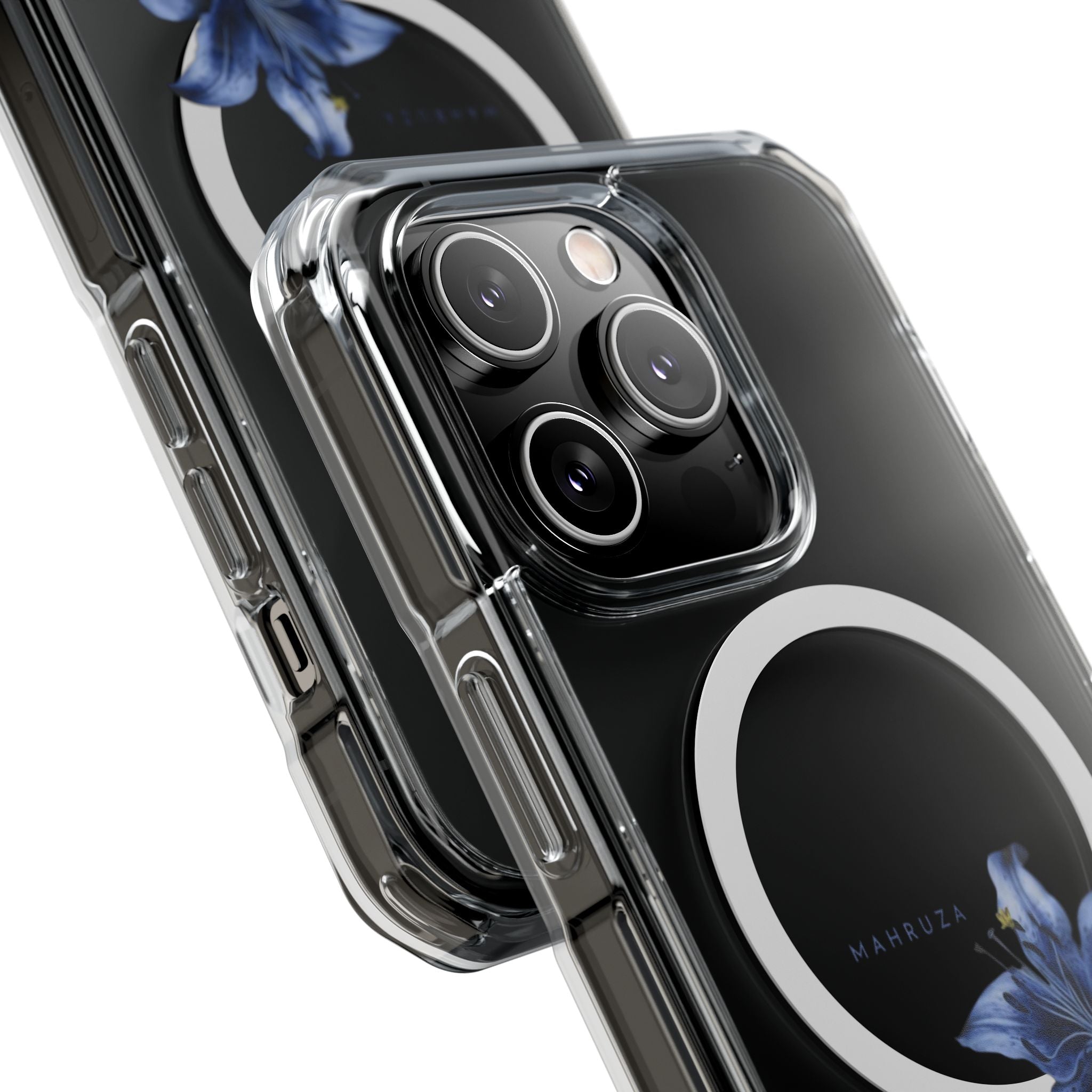 Clear Magnetic Phone Case — Blue Lily Design